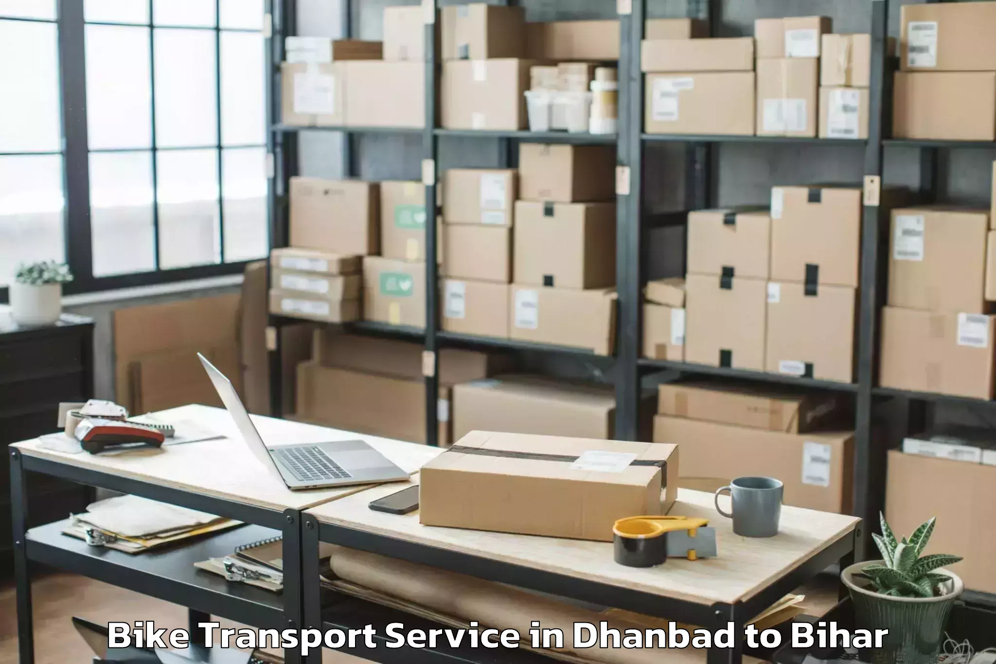 Book Dhanbad to Simri Bakhtiarpur Bike Transport Online